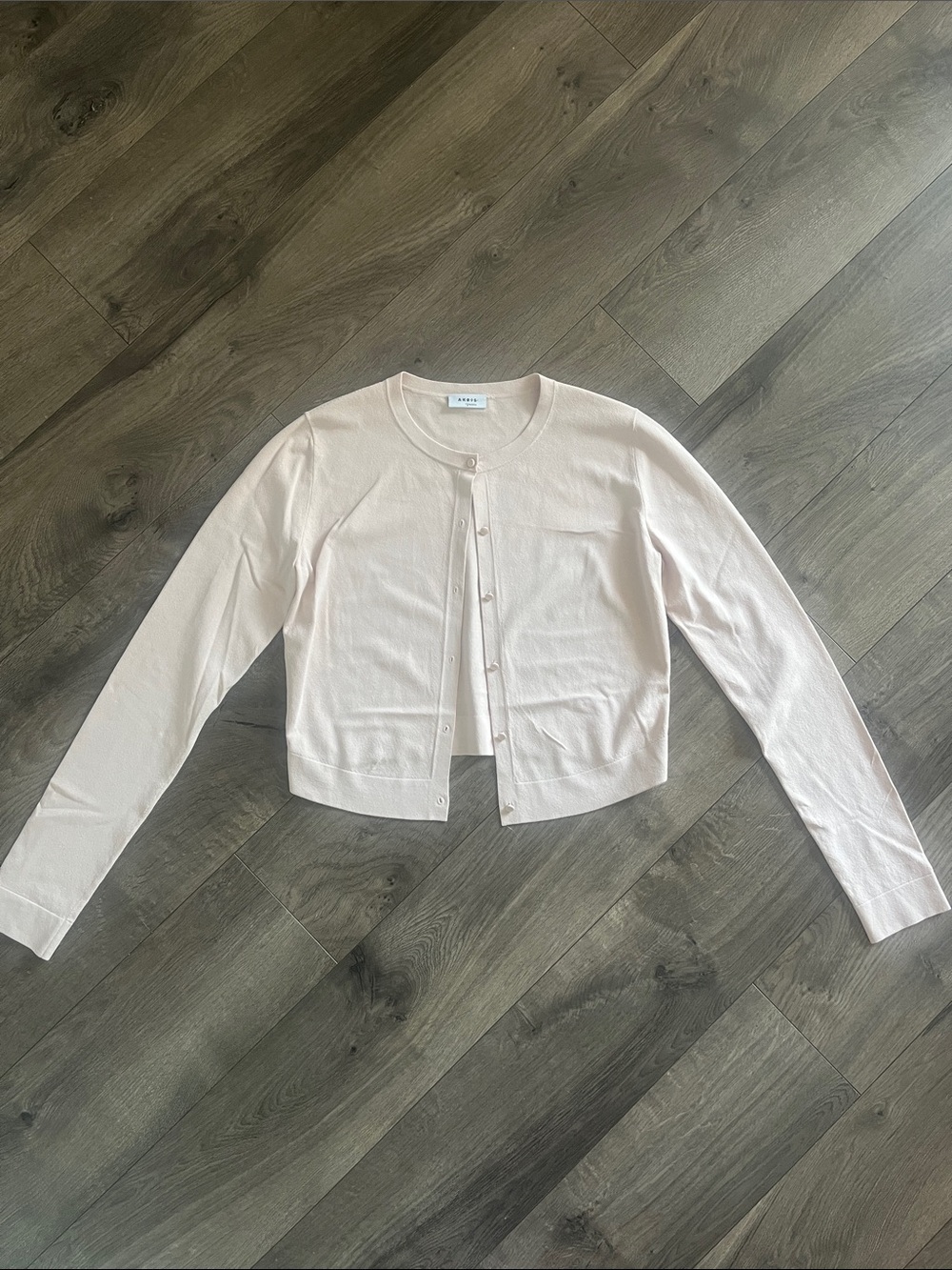 AKRIS Punto Pale Pink Cropped Button-Front Cardigan